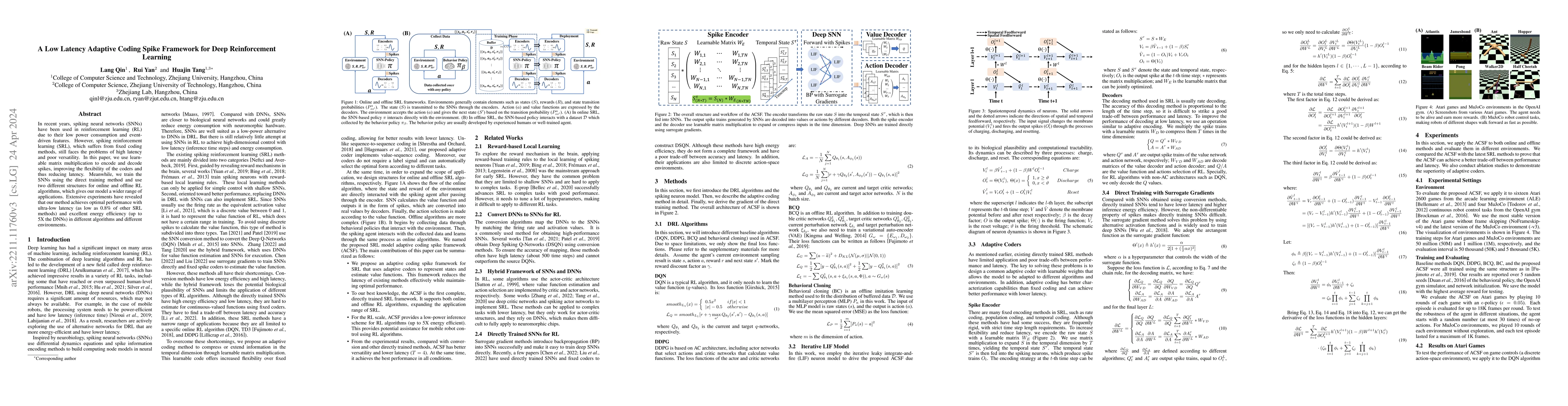 Thumbnail for A Low Latency Adaptive Coding Spiking Framework for Deep Reinforcement
  Learning