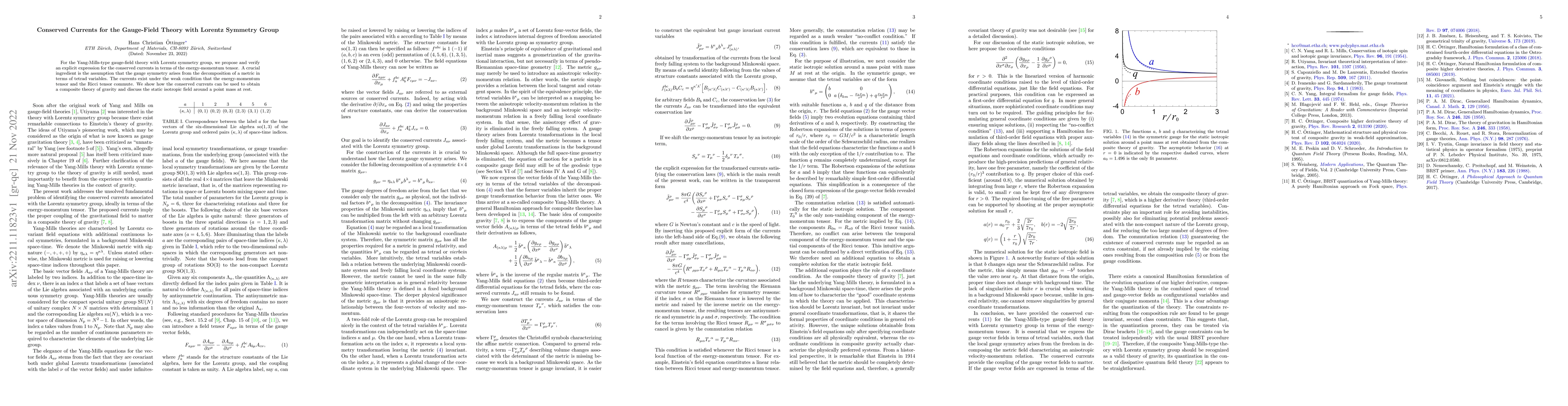 Thumbnail for Conserved Currents for the Gauge-Field Theory with Lorentz Symmetry
  Group