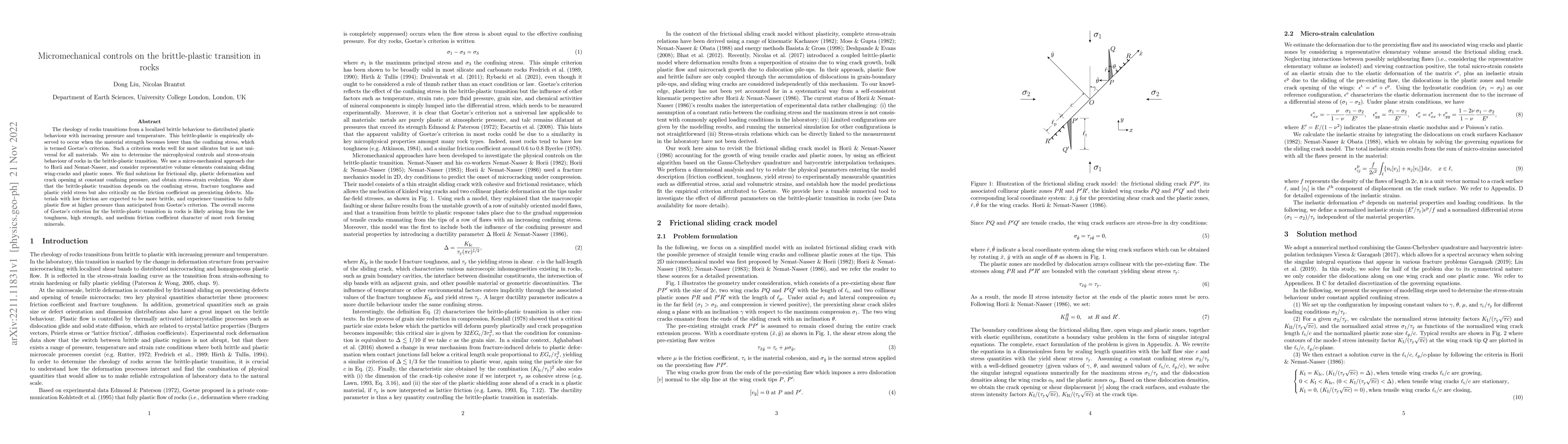 Thumbnail for Micromechanical controls on the brittle-plastic transition in rocks