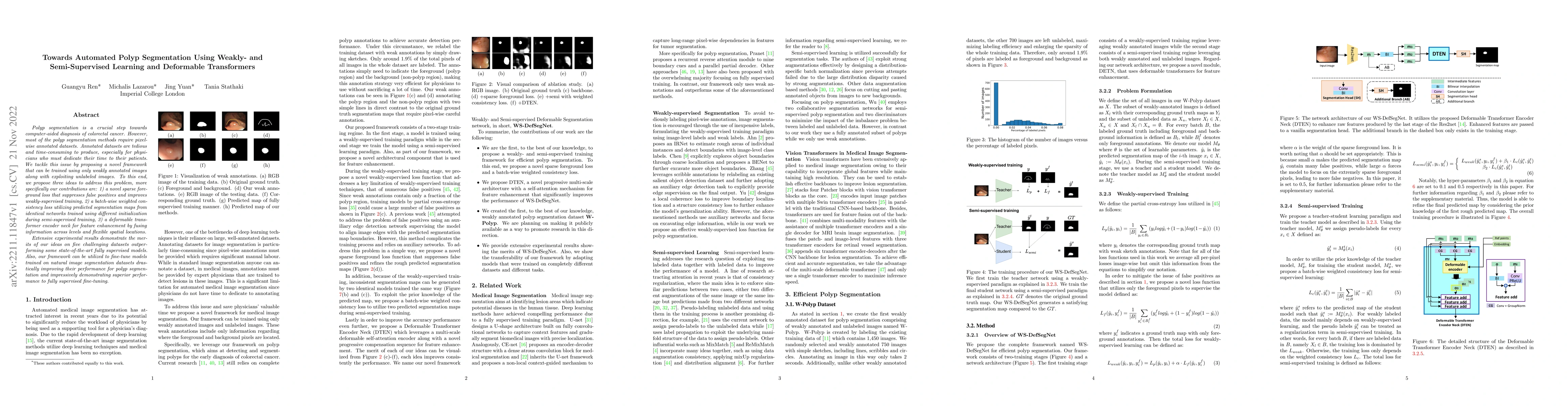 Thumbnail for Towards Automated Polyp Segmentation Using Weakly- and Semi-Supervised
  Learning and Deformable Transformers