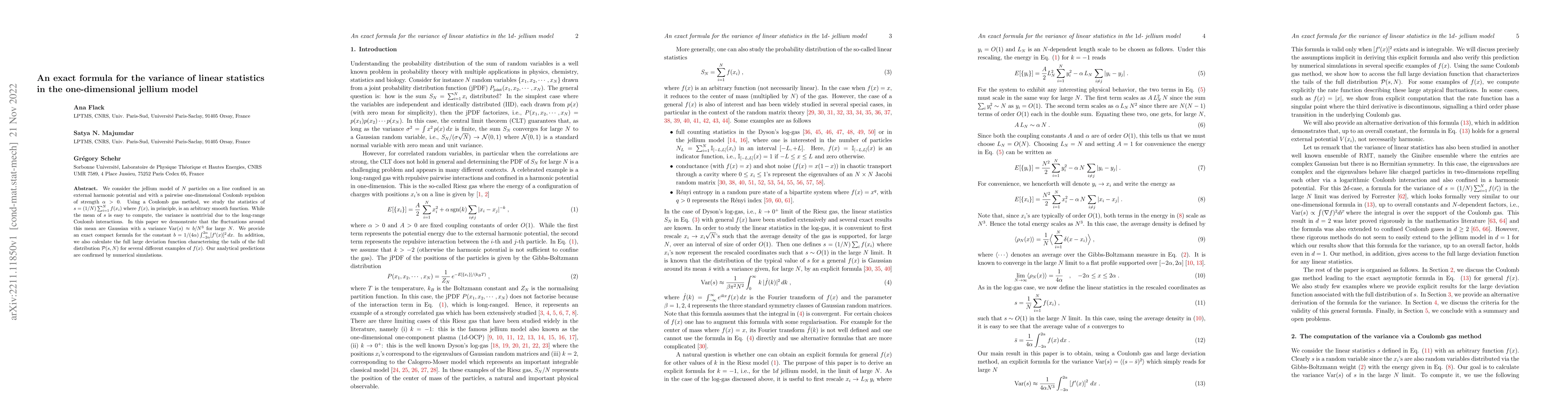 Thumbnail for An exact formula for the variance of linear statistics in the
  one-dimensional jellium mode