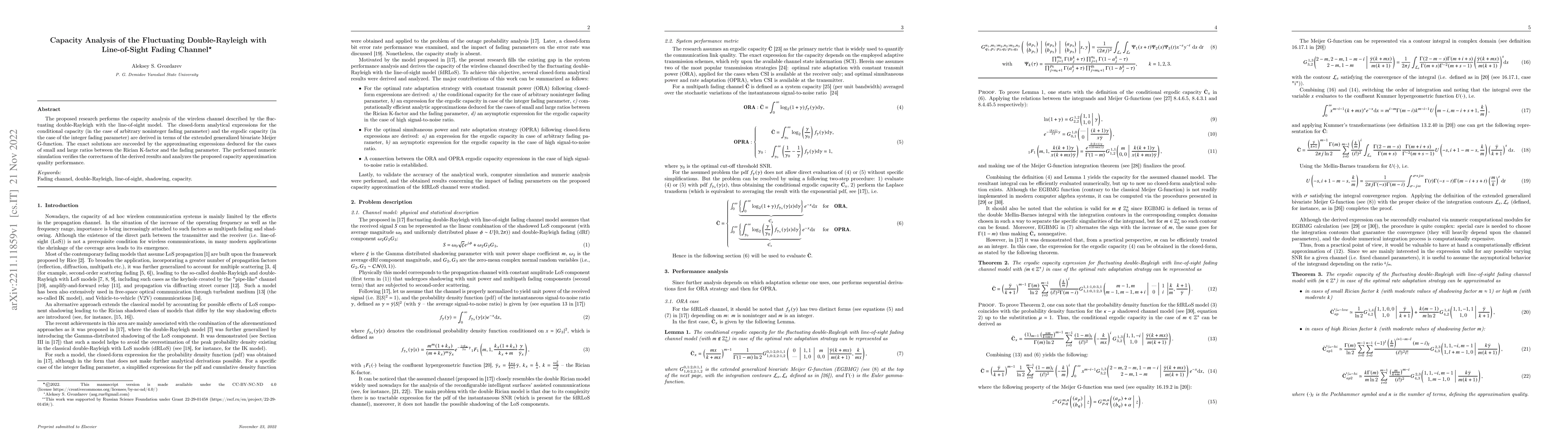 Thumbnail for Capacity Analysis of the Fluctuating Double-Rayleigh with Line-of-Sight
  Fading Channel