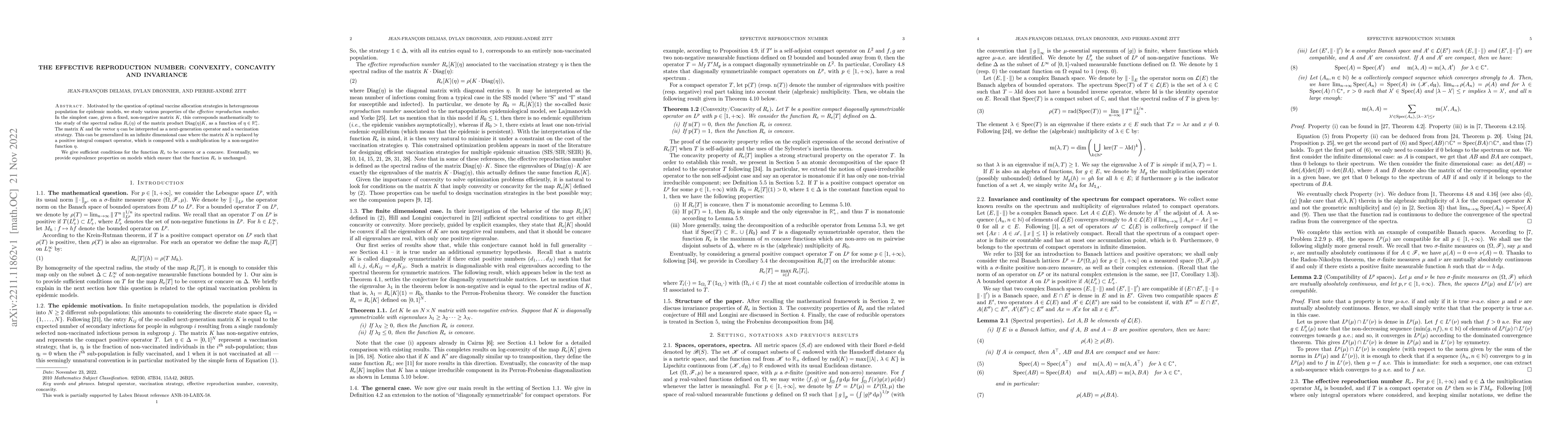 Thumbnail for The effective reproduction number: convexity, concavity and invariance