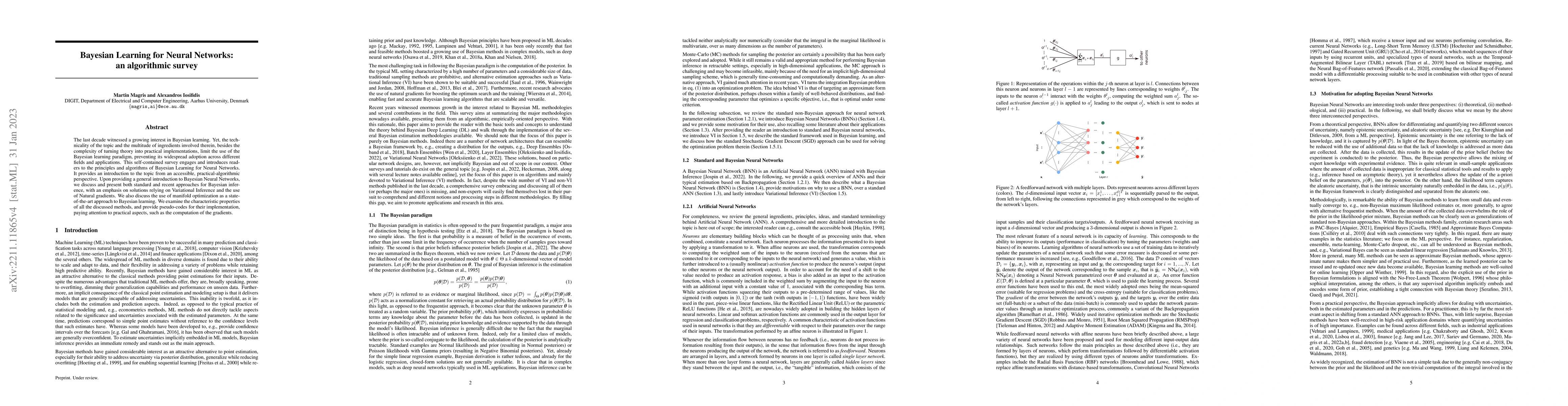 Thumbnail for Bayesian Learning for Neural Networks: an algorithmic survey