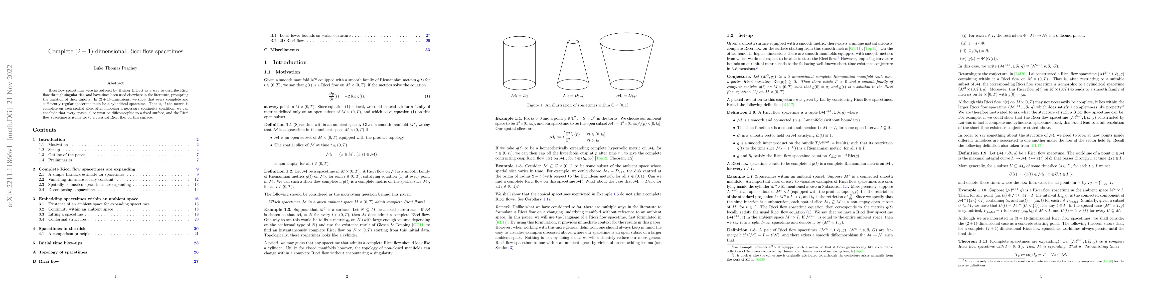 Thumbnail for Complete $(2+1)$-dimensional Ricci flow spacetimes