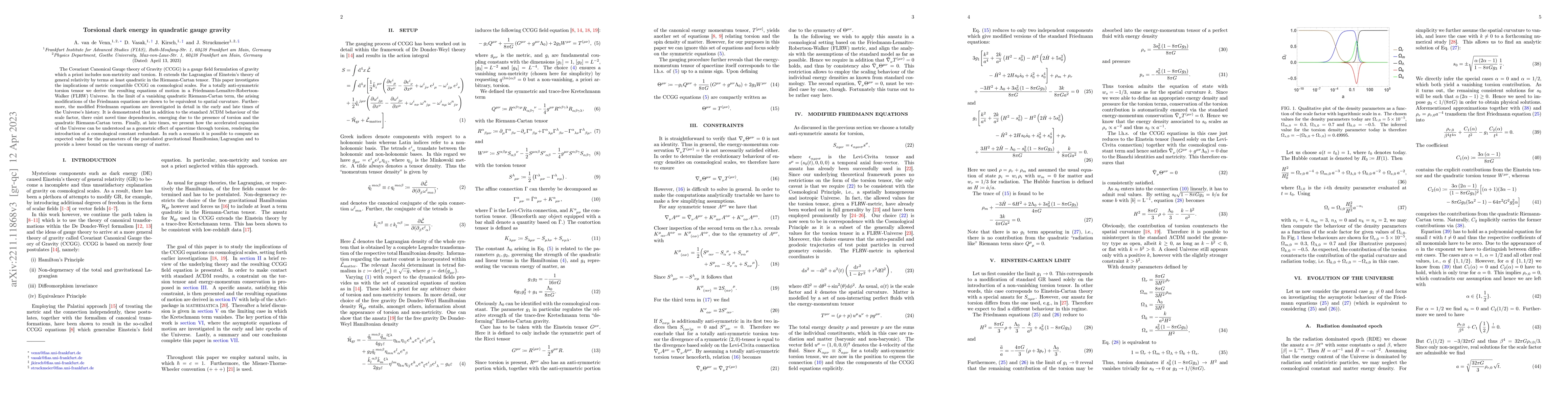 Thumbnail for Torsional dark energy in quadratic gauge gravity