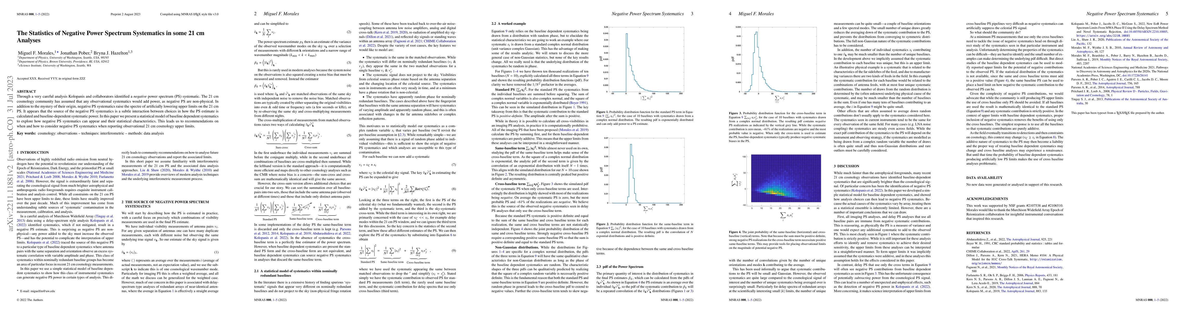 Thumbnail for The Statistics of Negative Power Spectrum Systematics in some 21 cm
  Analyses