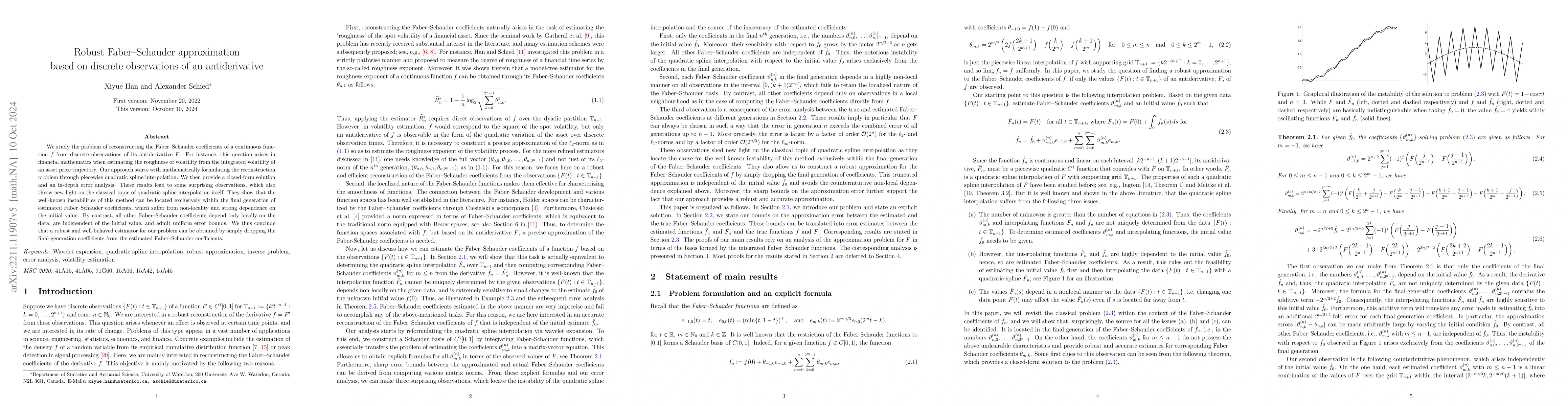 Thumbnail for Robust Faber--Schauder approximation based on discrete observations of
  an antiderivative
