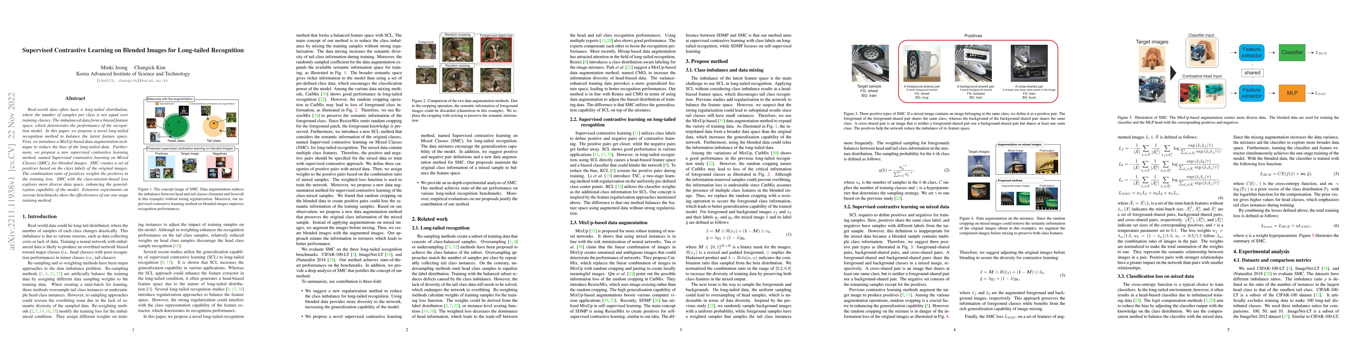 Thumbnail for Supervised Contrastive Learning on Blended Images for Long-tailed
  Recognition