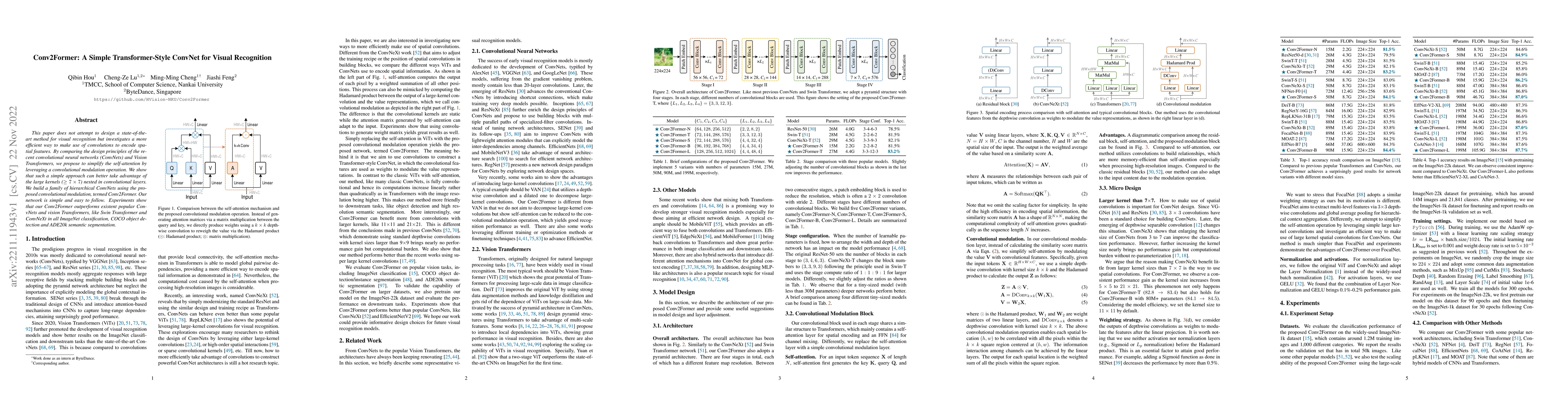 Thumbnail for Conv2Former: A Simple Transformer-Style ConvNet for Visual Recognition