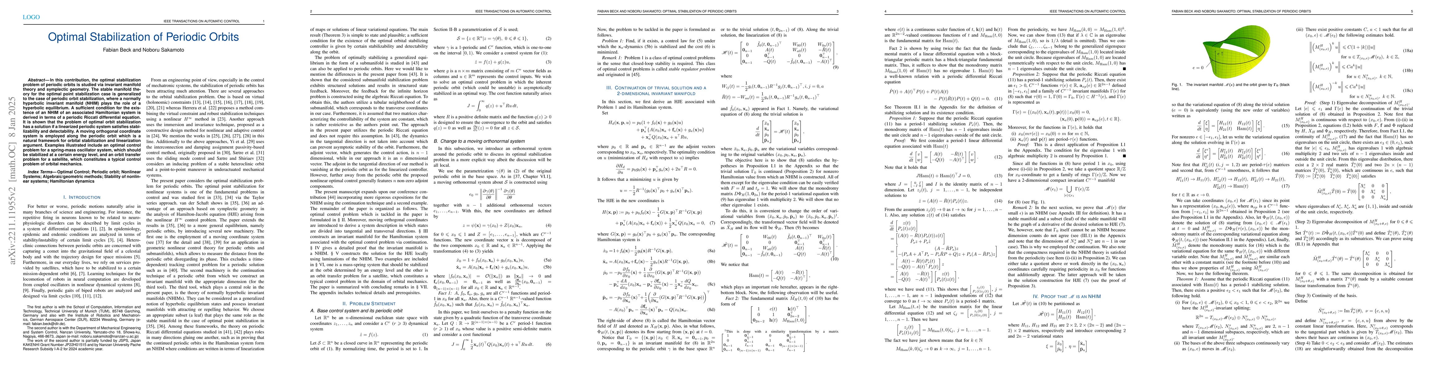 Thumbnail for Optimal Stabilization of Periodic Orbits
