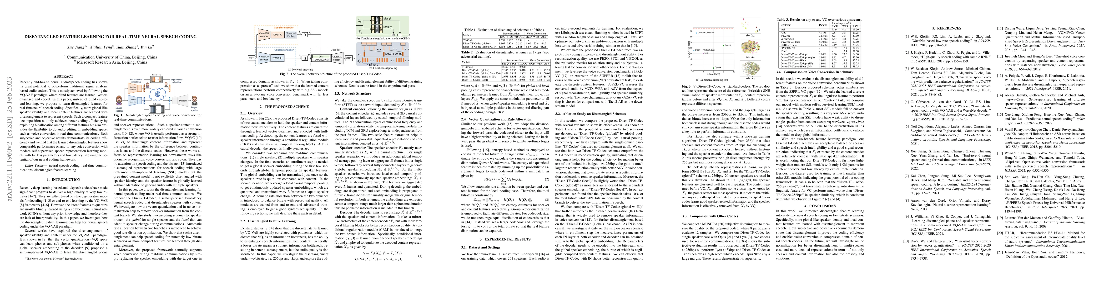 Thumbnail for Disentangled Feature Learning for Real-Time Neural Speech Coding