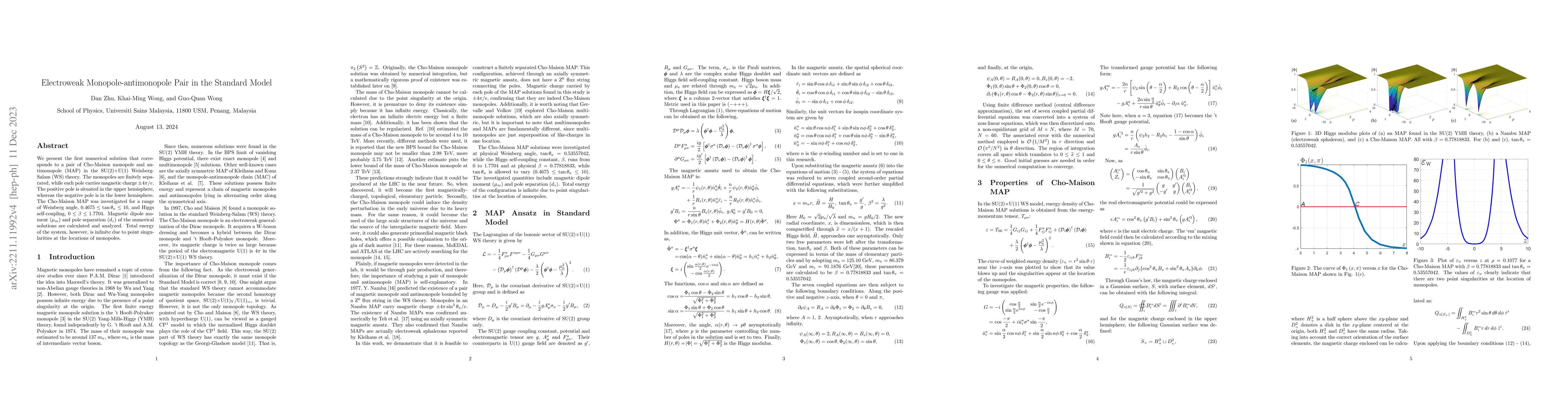 Thumbnail for Electroweak Monopole-antimonopole Pair in the Standard Model