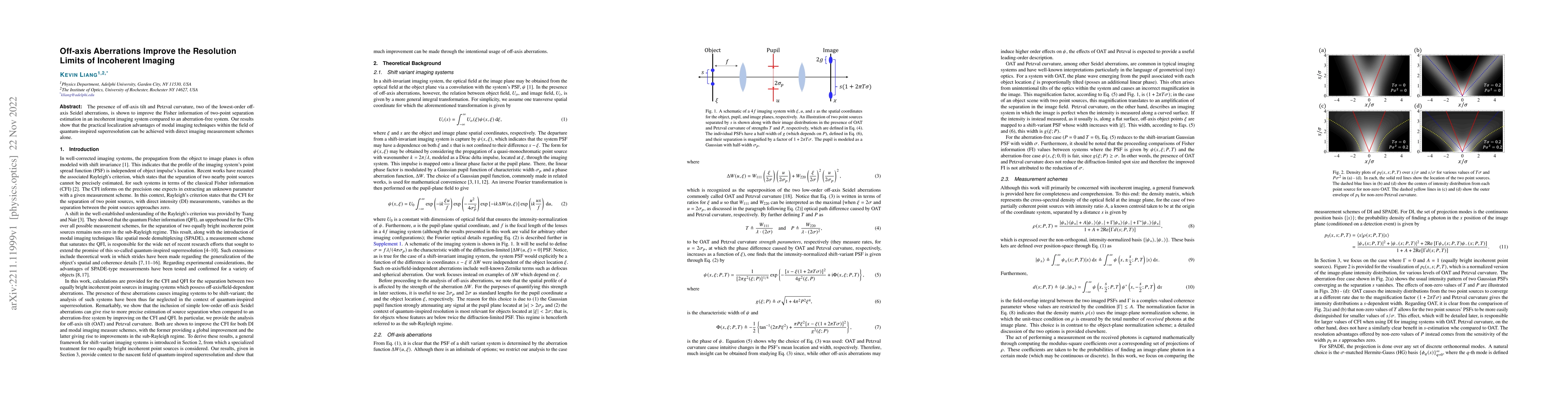 Thumbnail for Off-axis Aberrations Improve the Resolution Limits of Incoherent Imaging