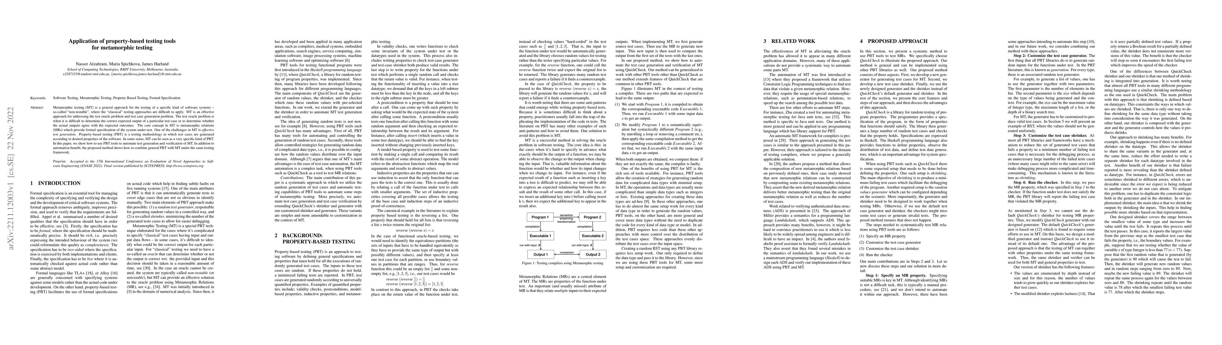 Thumbnail for Application of property-based testing tools\\ for metamorphic testing