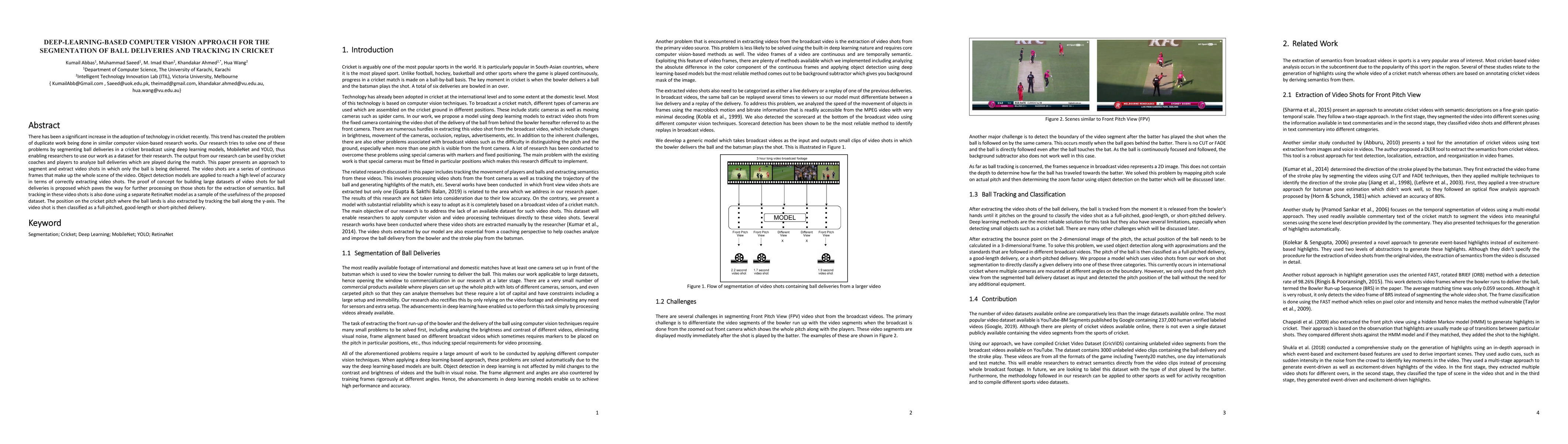Thumbnail for Deep-Learning-Based Computer Vision Approach For The Segmentation Of
  Ball Deliveries And Tracking In Cricket