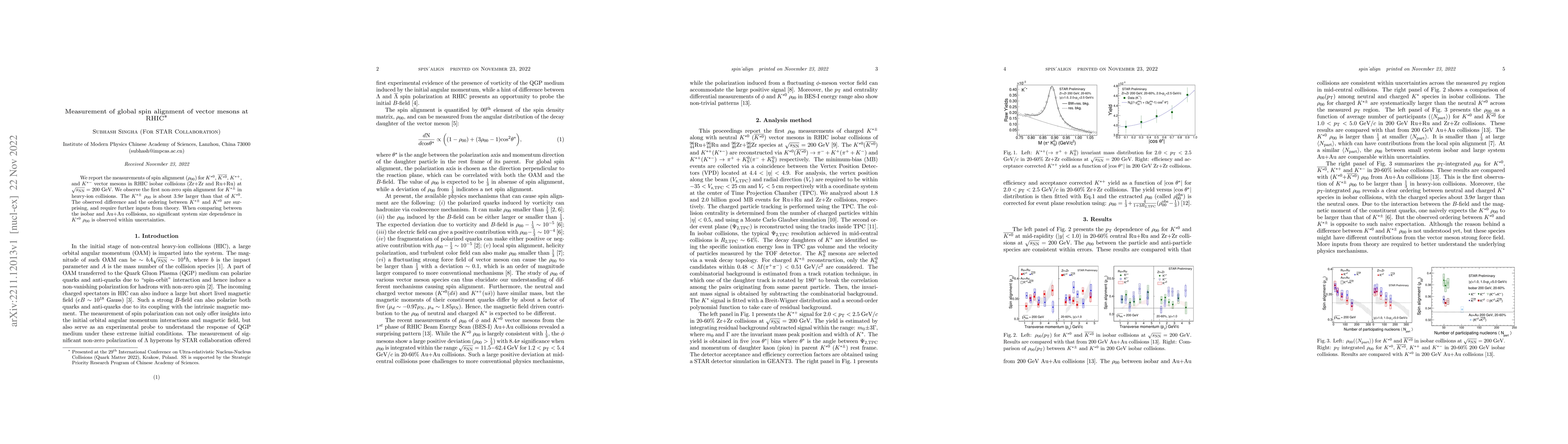 Thumbnail for Measurement of global spin alignment of vector mesons at RHIC