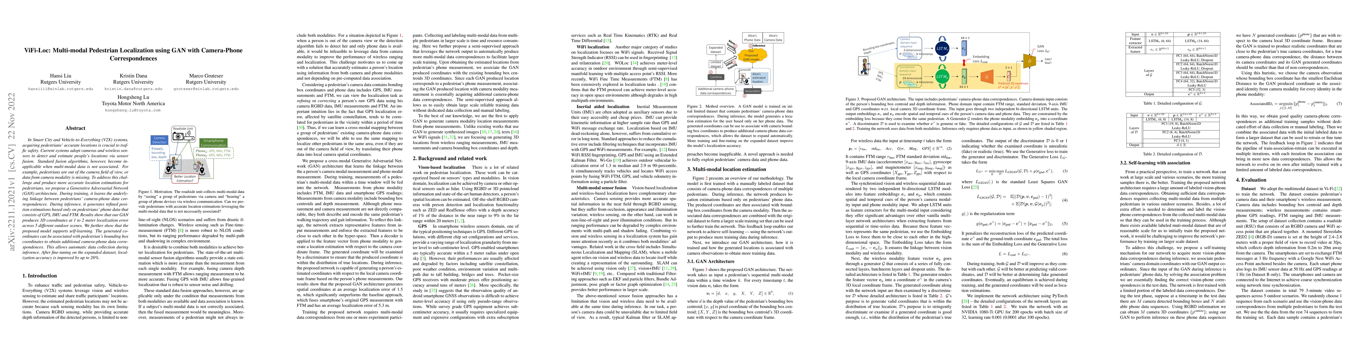 Thumbnail for ViFi-Loc: Multi-modal Pedestrian Localization using GAN with
  Camera-Phone Correspondences