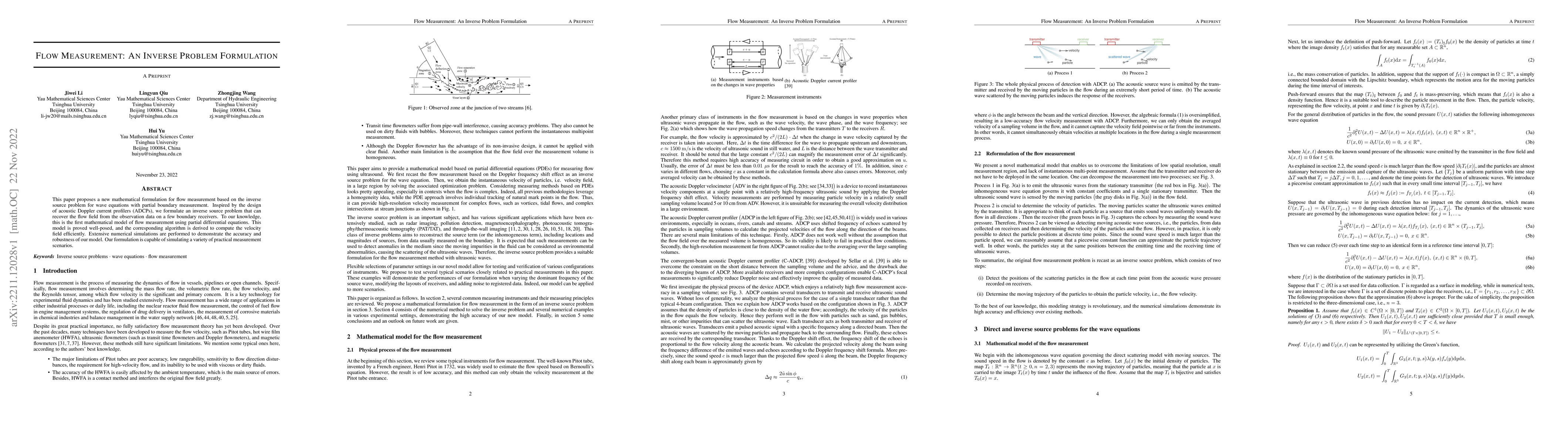 Thumbnail for Flow Measurement: An Inverse Problem Formulation