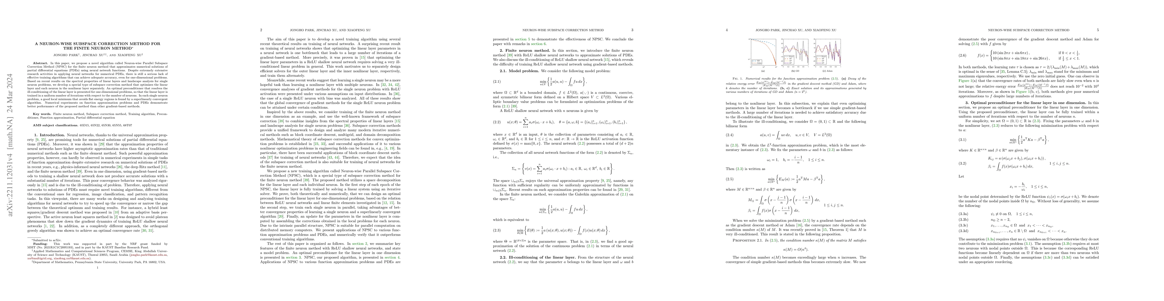 Thumbnail for A neuron-wise subspace correction method for the finite neuron method