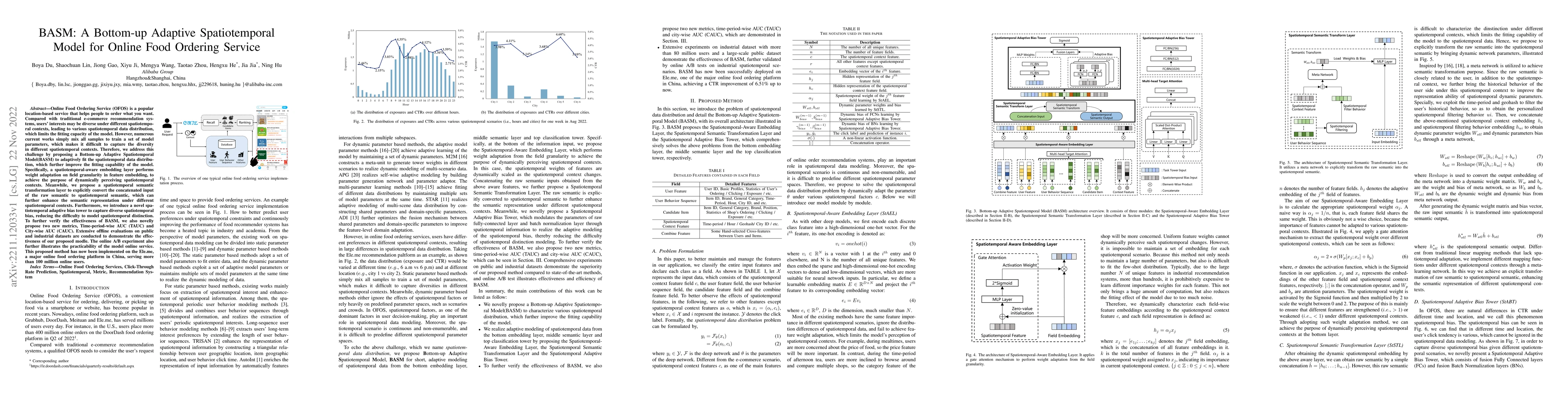 Thumbnail for BASM: A Bottom-up Adaptive Spatiotemporal Model for Online Food Ordering
  Service