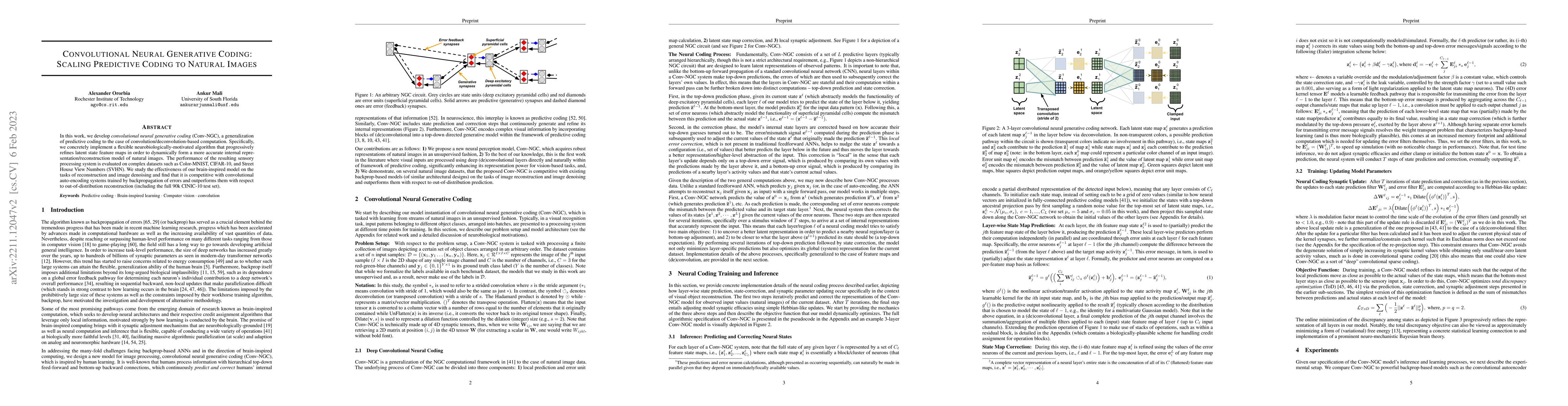Thumbnail for Convolutional Neural Generative Coding: Scaling Predictive Coding to
  Natural Images