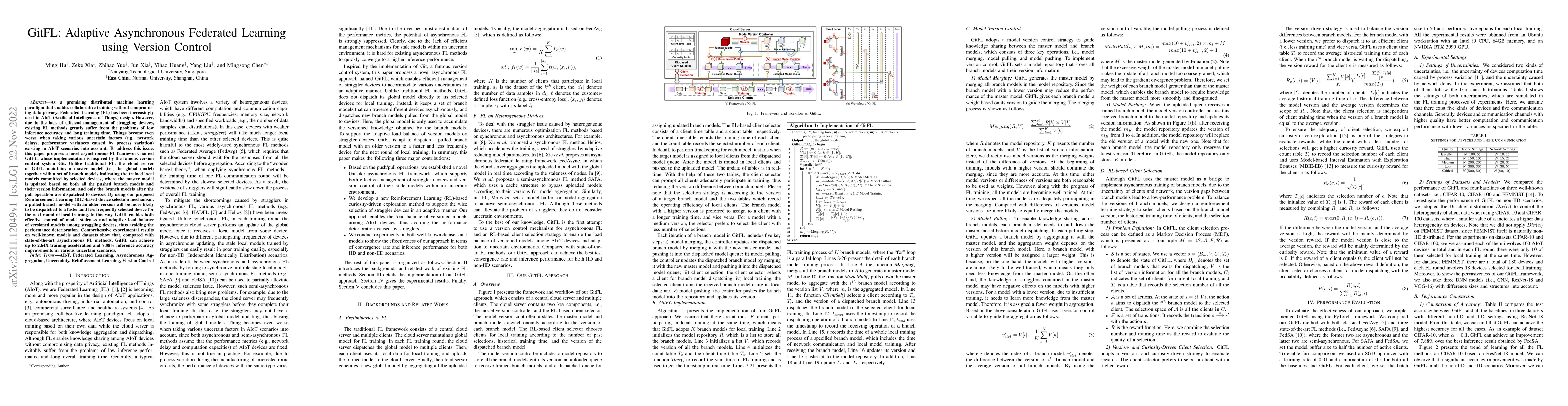 Thumbnail for GitFL: Adaptive Asynchronous Federated Learning using Version Control