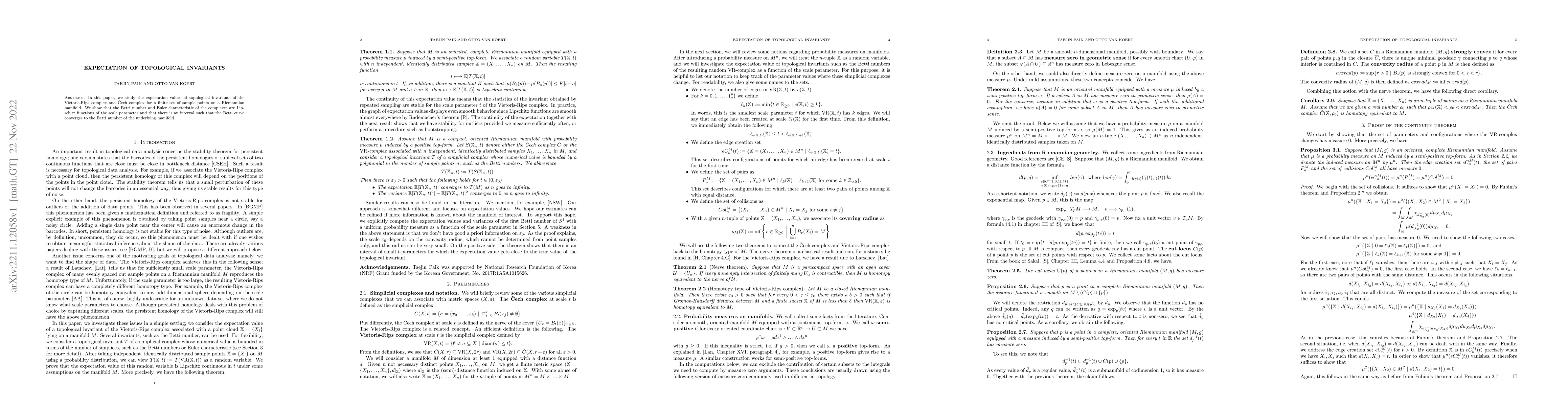 Thumbnail for Expectation of topological invariants