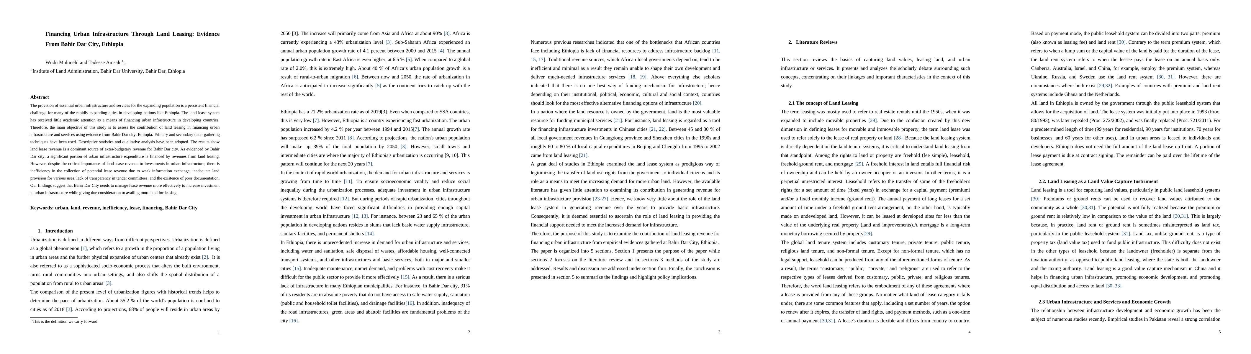 Thumbnail for Financing Urban Infrastructure through Land Leasing: Evidence from Bahir
  Dar City, Ethiopia