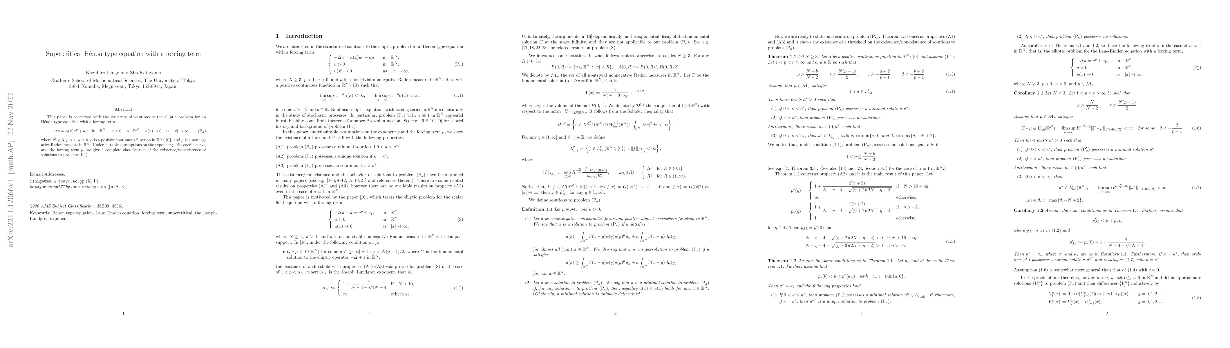 Thumbnail for Supercritical Henon type equation with a forcing term