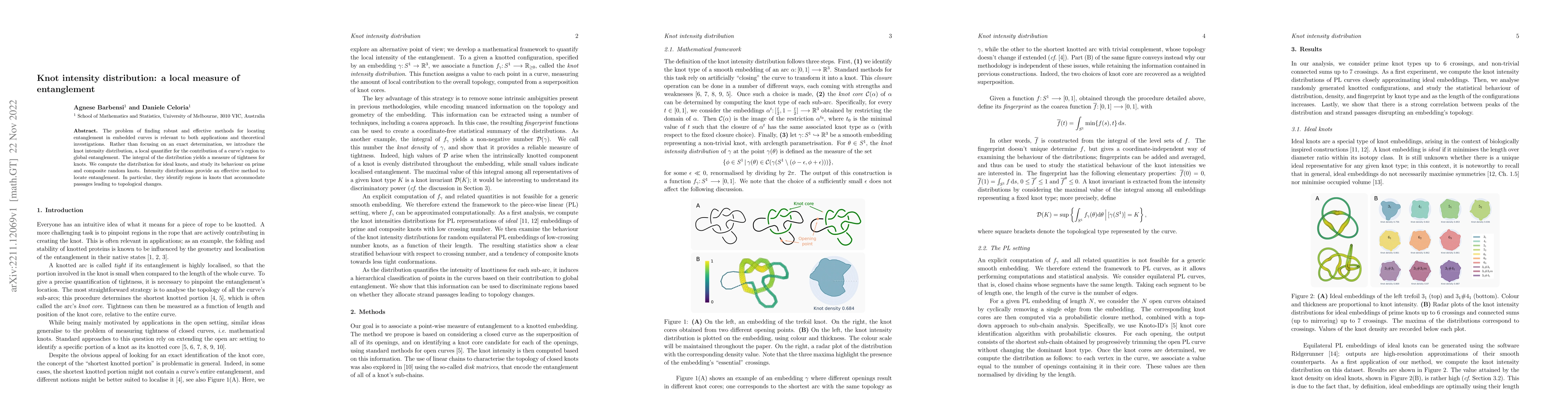 Thumbnail for Knot intensity distribution: a local measure of entanglement