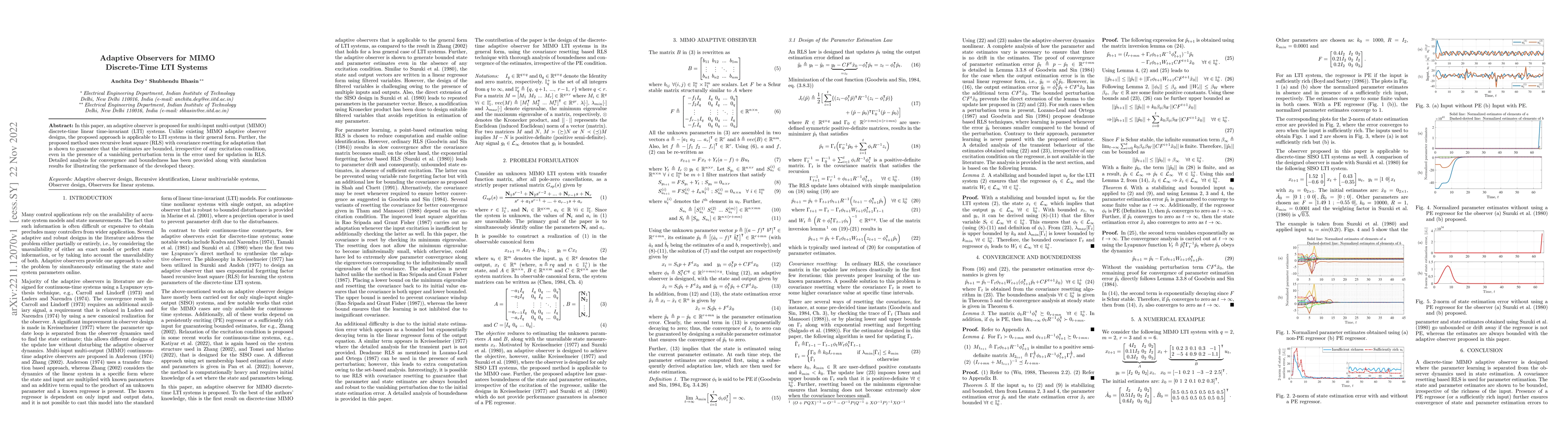 Thumbnail for Adaptive Observers for MIMO Discrete-Time LTI Systems