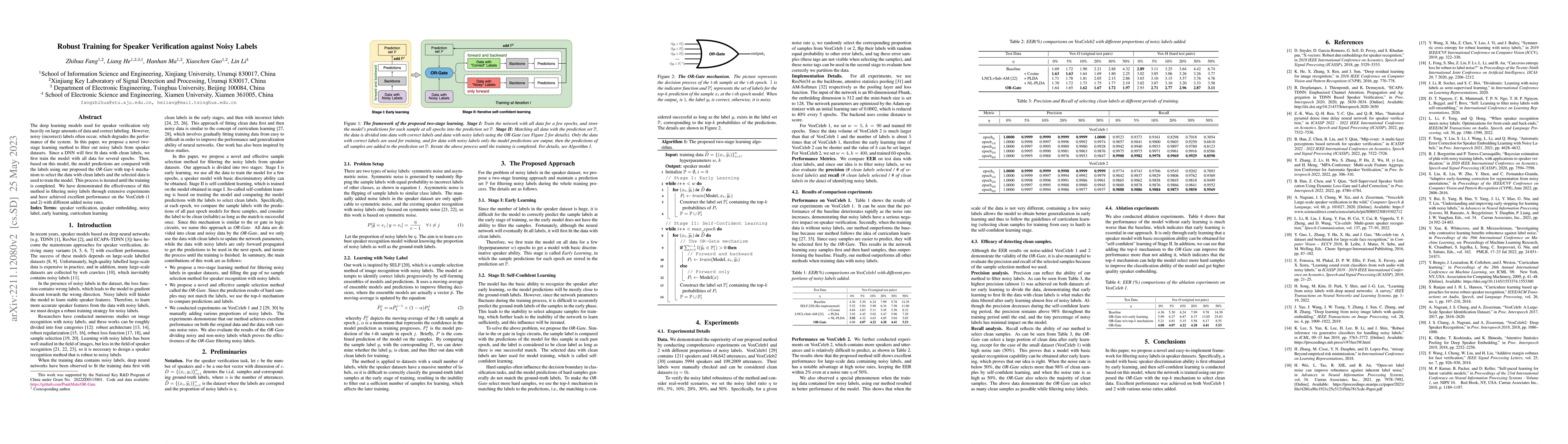 Thumbnail for Robust Training for Speaker Verification against Noisy Labels