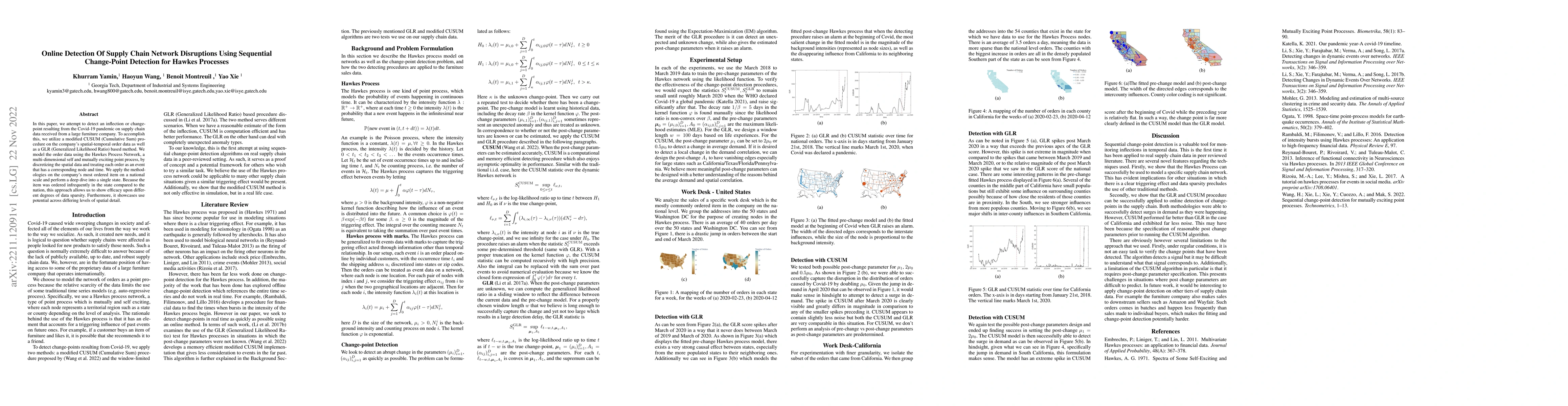 Thumbnail for Online Detection Of Supply Chain Network Disruptions Using Sequential
  Change-Point Detection for Hawkes Processes
