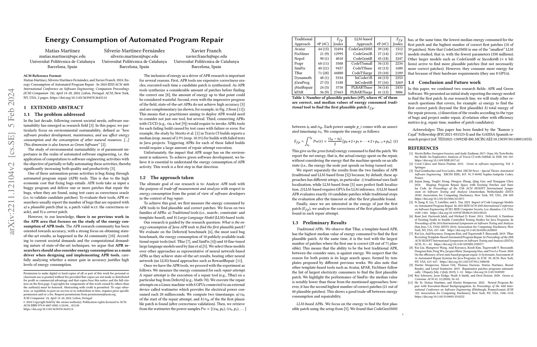 Thumbnail for Energy Consumption of Automated Program Repair