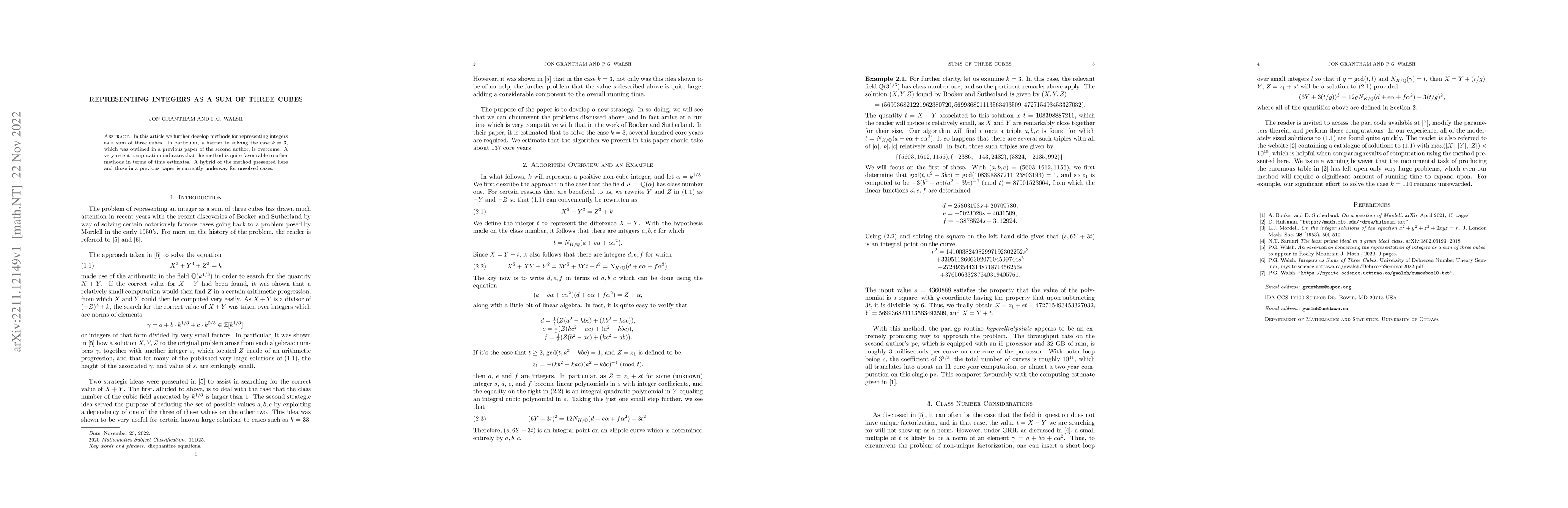Thumbnail for Representing integers as a sum of three cubes