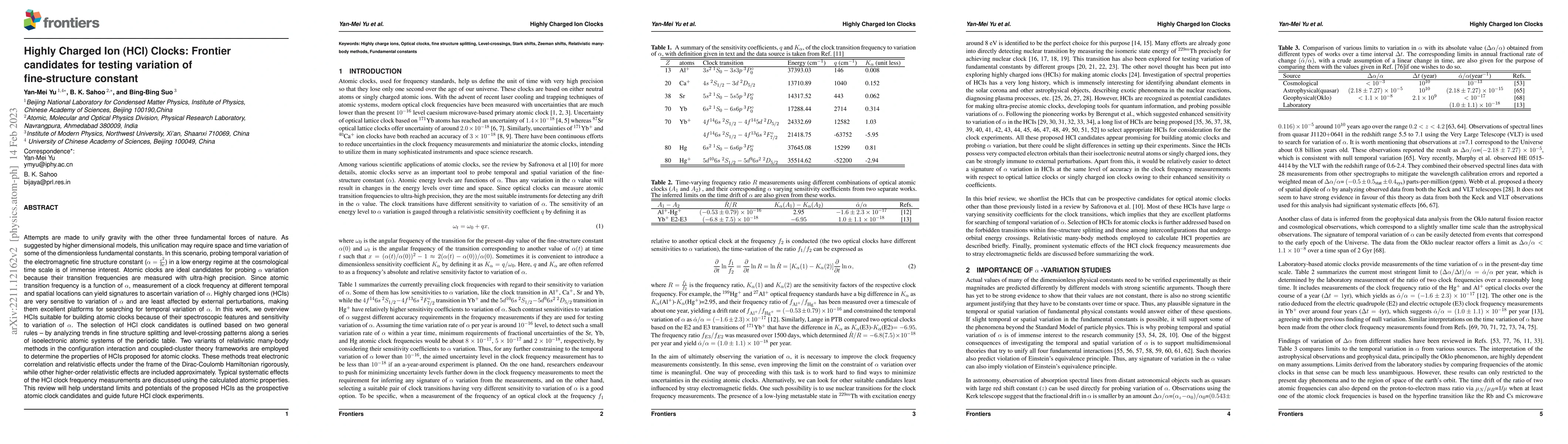 Thumbnail for Highly Charged Ion (HCI) Clocks: Frontier candidates for testing
  variation of fine-structure constant