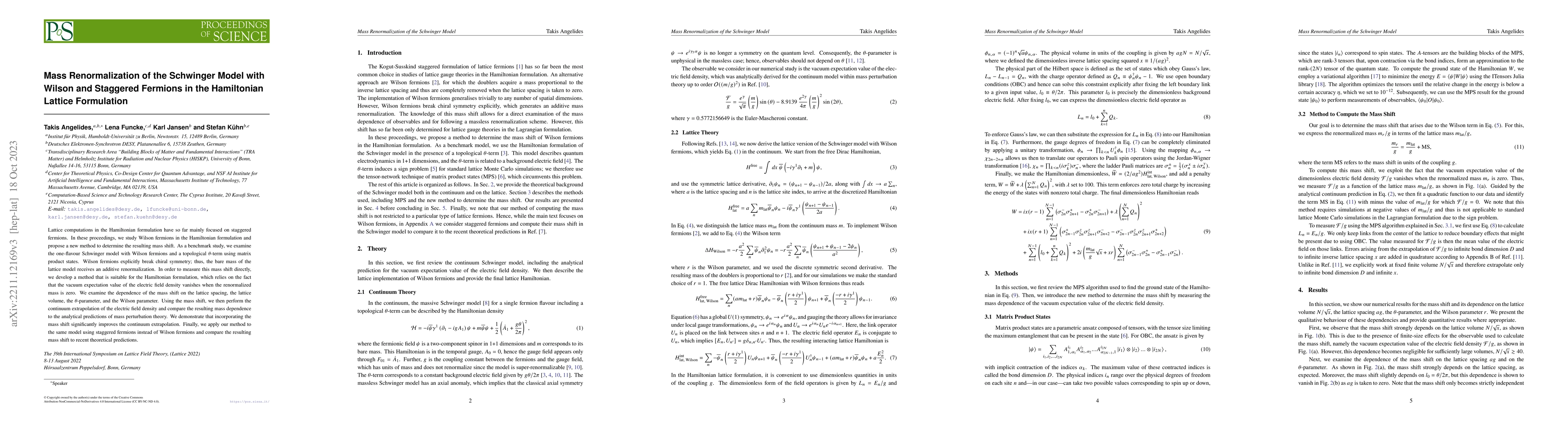 Thumbnail for Mass Renormalization of the Schwinger Model with Wilson and Staggered
  Fermions in the Hamiltonian Lattice Formulation