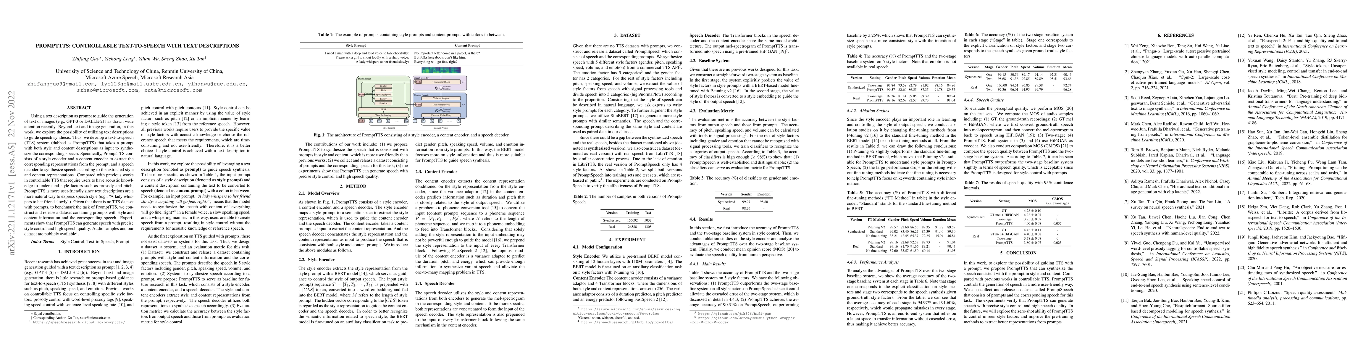 Thumbnail for PromptTTS: Controllable Text-to-Speech with Text Descriptions