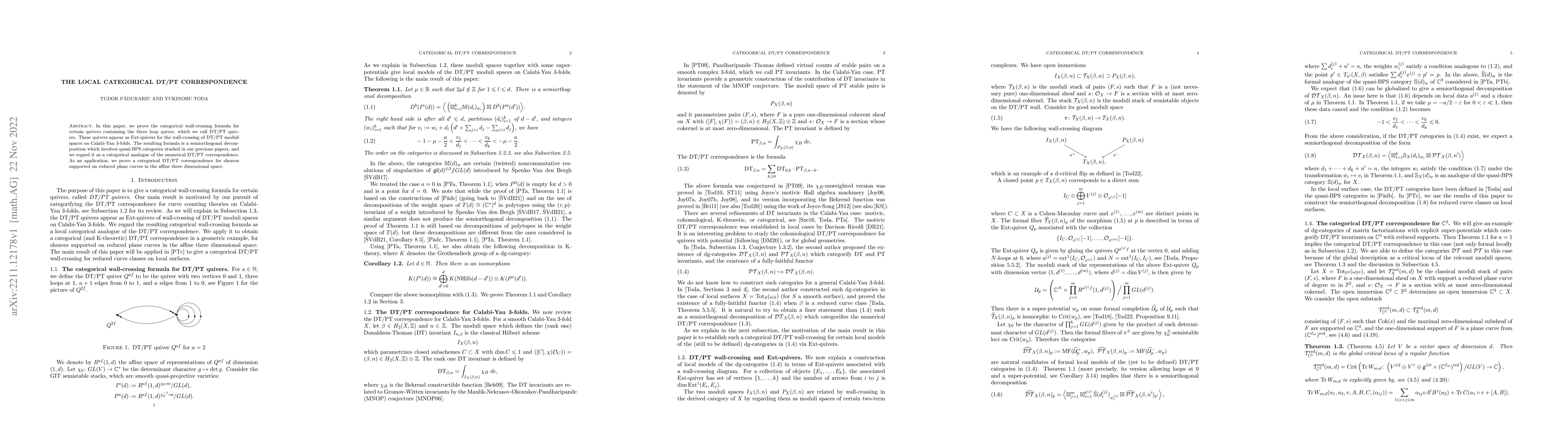 Thumbnail for The local categorical DT/PT correspondence