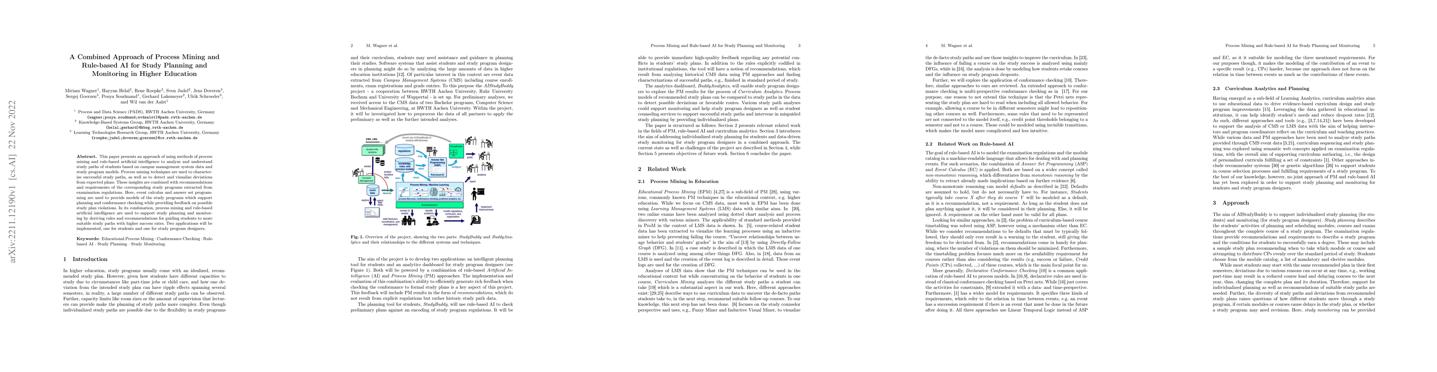 Thumbnail for A Combined Approach of Process Mining and Rule-based AI for Study
  Planning and Monitoring in Higher Education