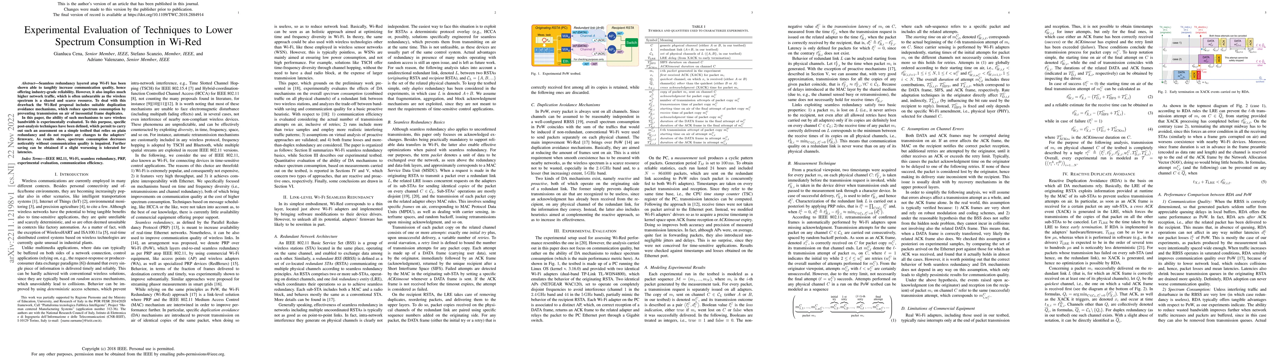 Thumbnail for Experimental Evaluation of Techniques to Lower Spectrum Consumption in
  Wi-Red