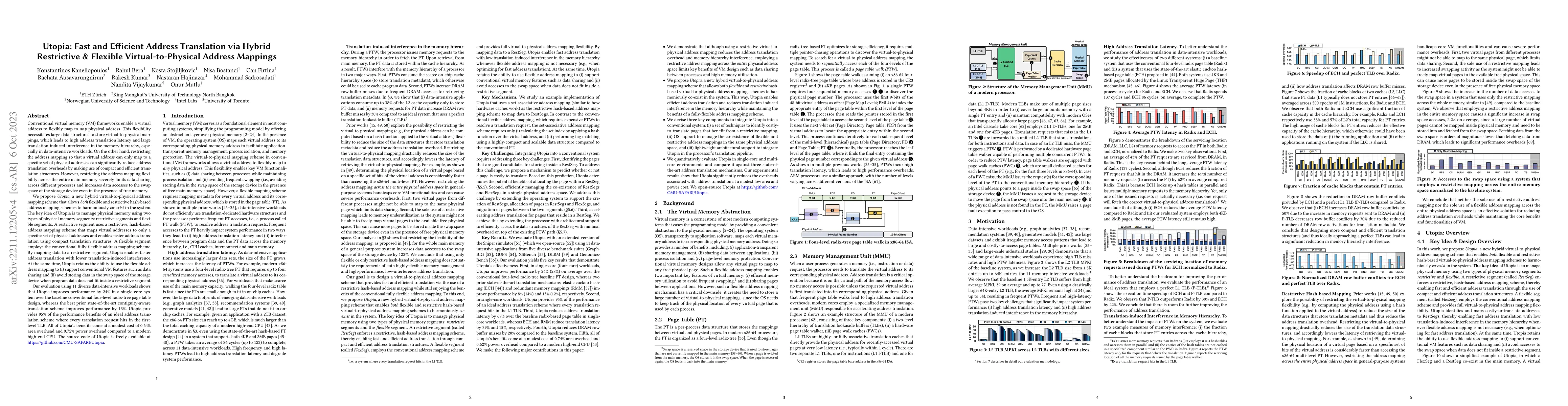 Thumbnail for Utopia: Fast and Efficient Address Translation via Hybrid Restrictive &
  Flexible Virtual-to-Physical Address Mappings