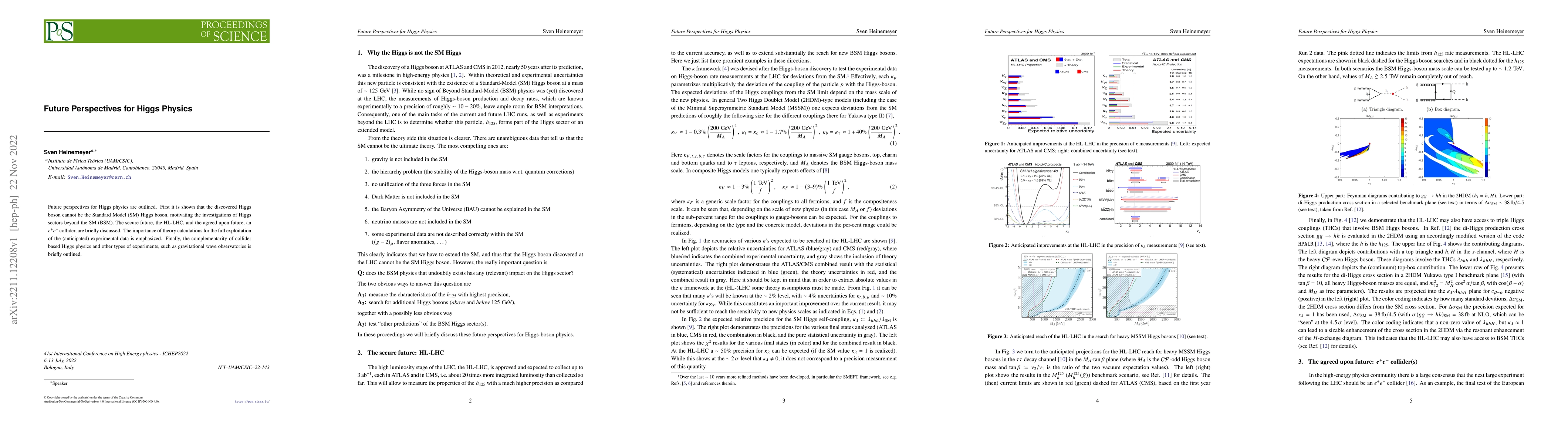 Thumbnail for Future Perspective for Higgs Physics