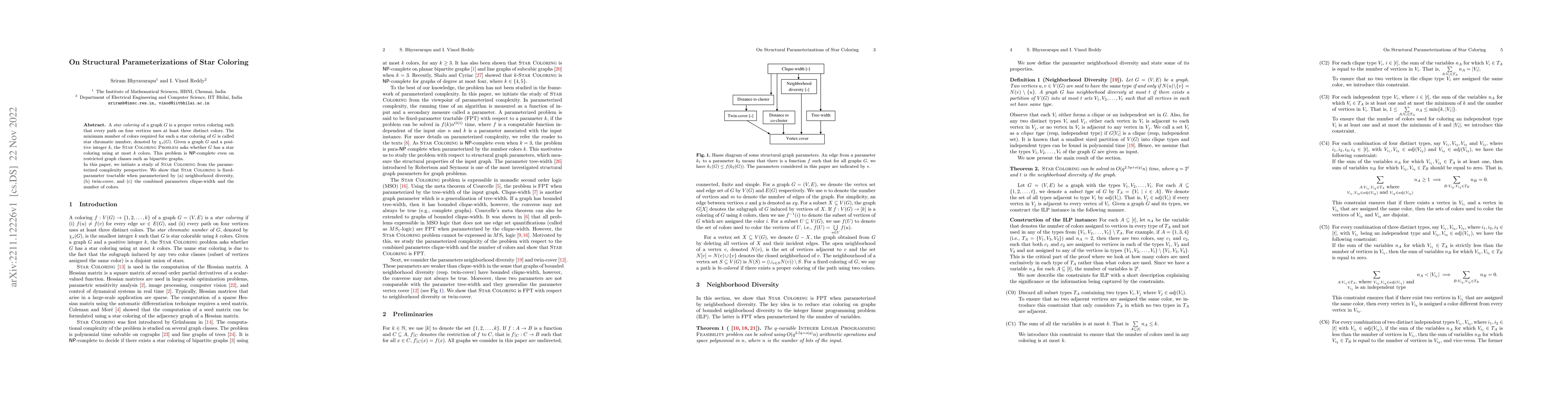 Thumbnail for On Structural Parameterizations of Star Coloring