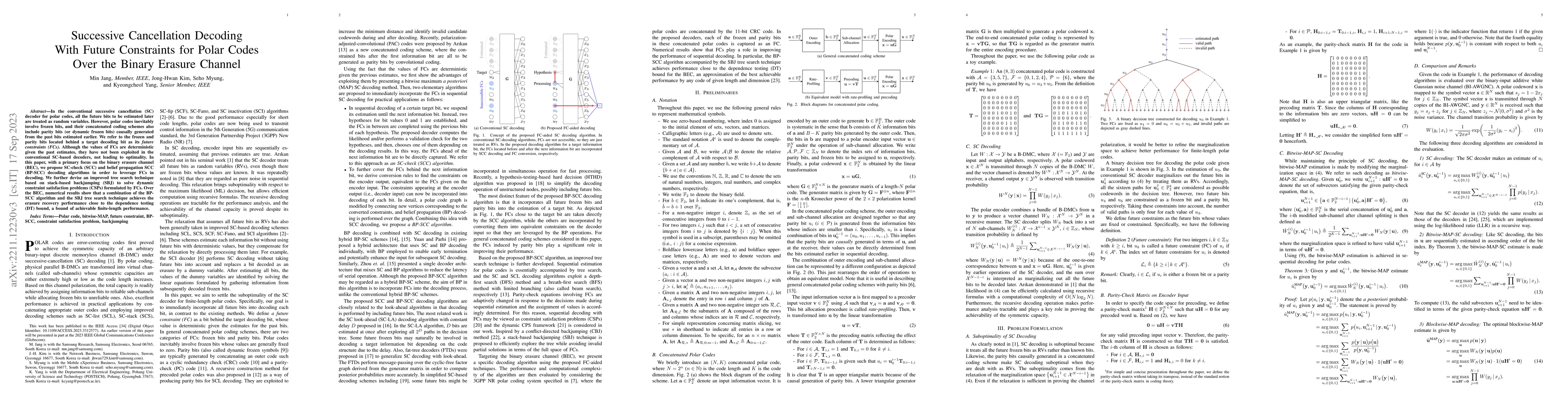 Thumbnail for Successive Cancellation Decoding with Future Constraints for Polar Codes
  Over the Binary Erasure Channel