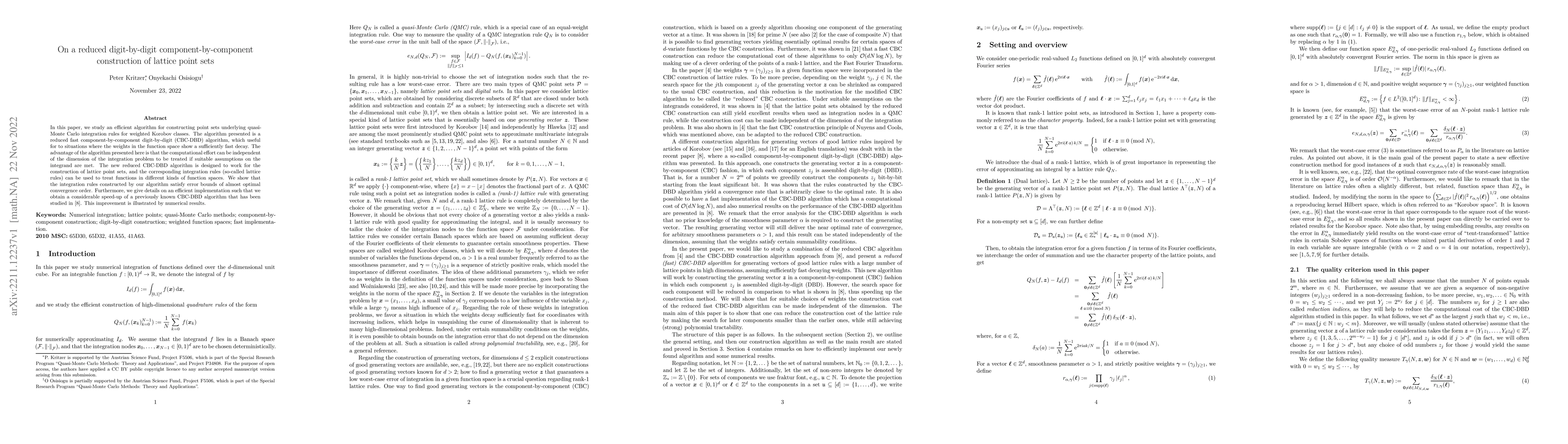 Thumbnail for On a reduced digit-by-digit component-by-component construction of
  lattice point sets