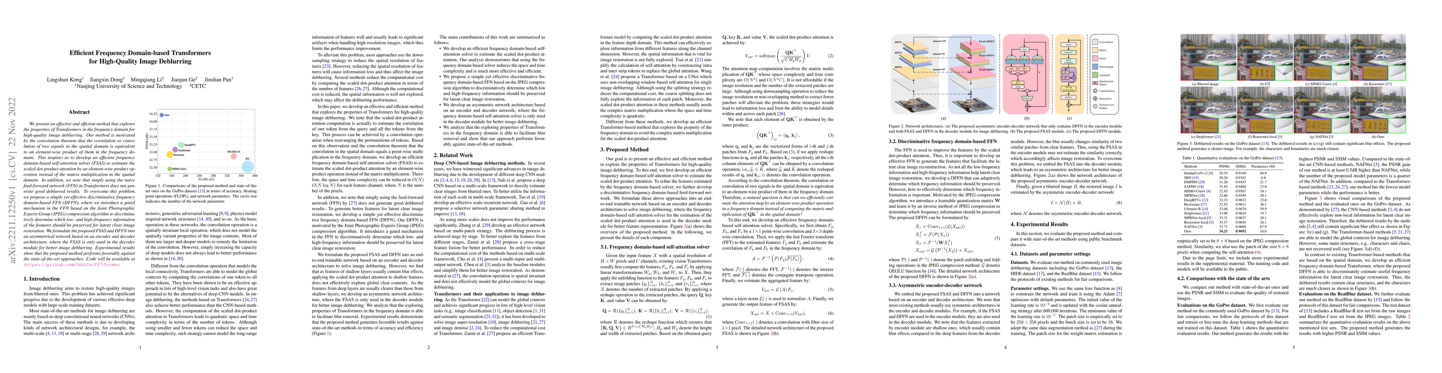 Thumbnail for Efficient Frequency Domain-based Transformers for High-Quality Image
  Deblurring