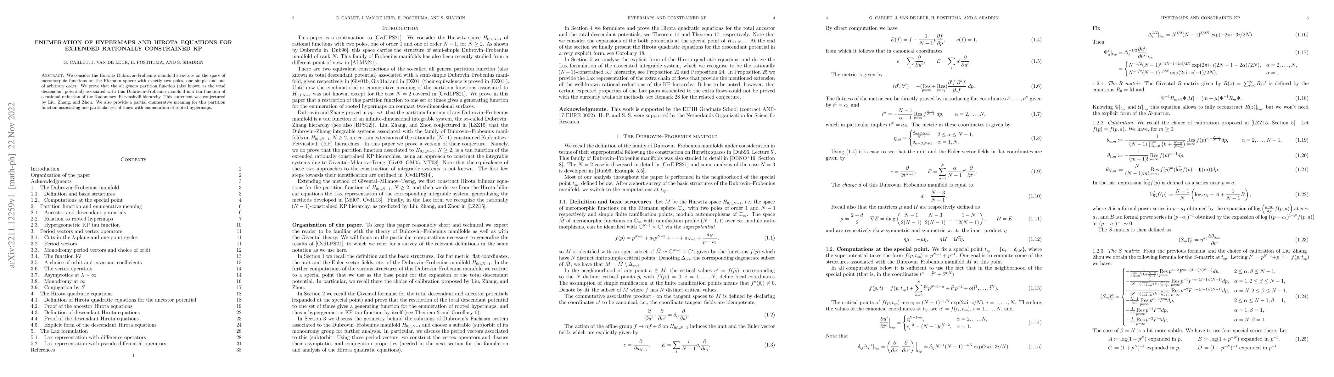 Thumbnail for Enumeration of hypermaps and Hirota equations for extended rationally
  constrained KP