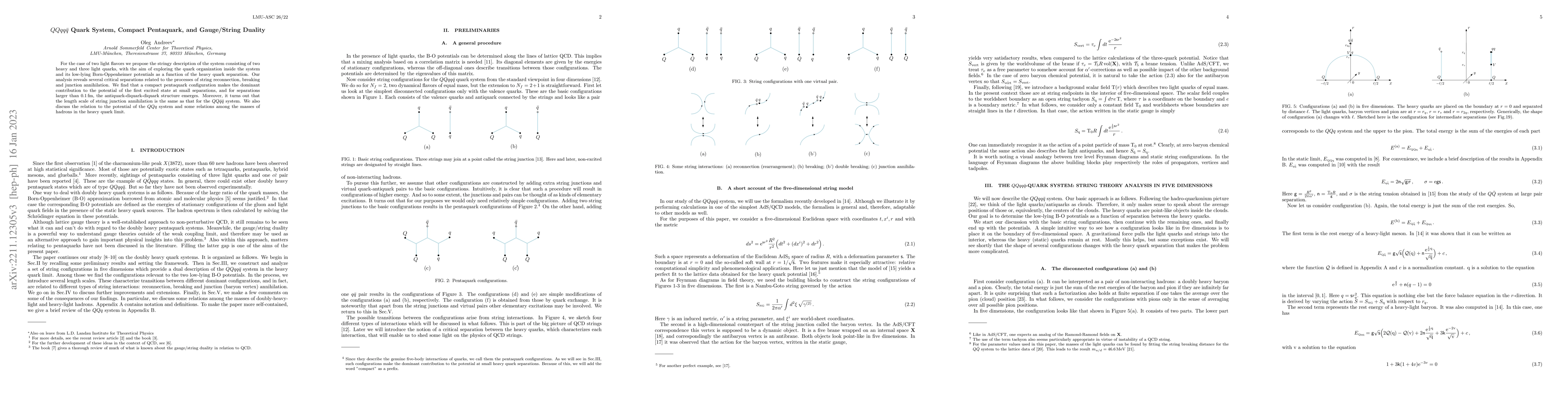 Thumbnail for $QQqq\bar q$ Quark System, Compact Pentaquark, and Gauge/String Duality